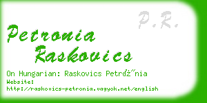 petronia raskovics business card